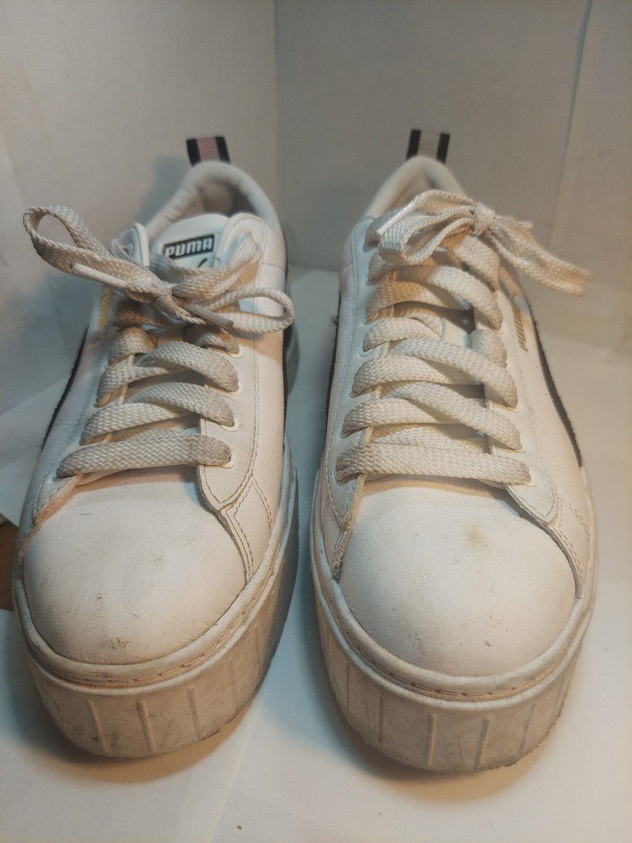 Puma Mayze Black white \u0026 gold Women platform shoes 381983-01 Size 9.5 | eBay