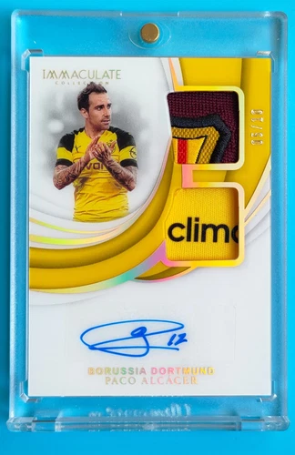 2018-19 Immaculate Soccer Paco Alcacer Dual Patch Auto 5/10 Match-Worn