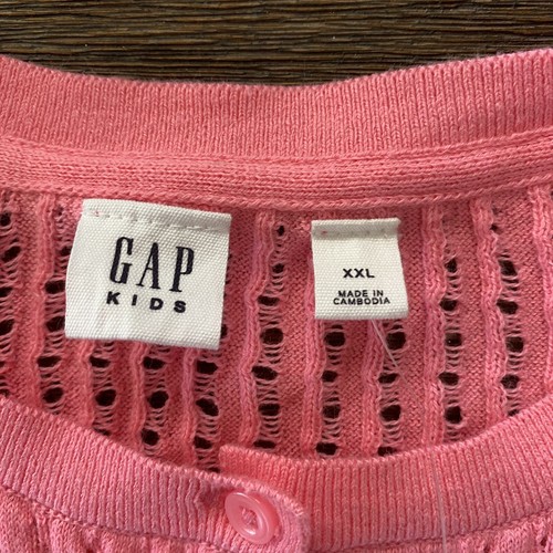 Gap Kids NWT Girl's Neon Pink Long Sleeve Button Down Easter Cardigan Size XXL - Picture 4 of 6