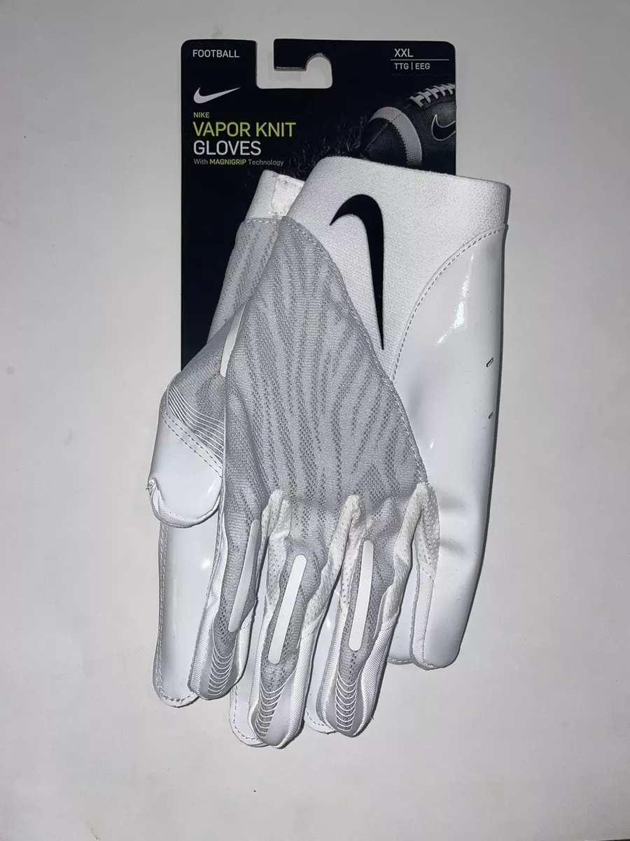 Nike Vapor Knit 4.0 Magnagrip Football Receiver Gloves White XXL DM0056 102