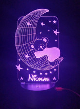 Lampada led 3D per cameretta neonato Battesimo,compleanno bimbo bimba usb Regali