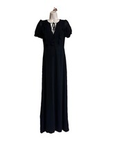 Reformation Maxi Dress Black Size 4 Short Sleeve Cottagecore Minimalist