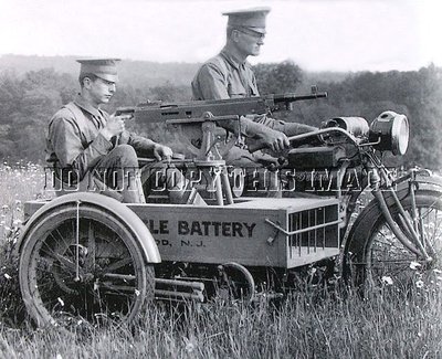 ANTIQUE REPRO WW1 8X10 PHOTO SIDECAR MACHINE GUN