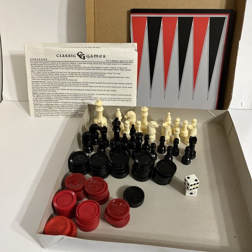 Pressman Toys Chess Checkers Backgammon A Collection of 3 Favorite Classic Games - Picture 3 of 5