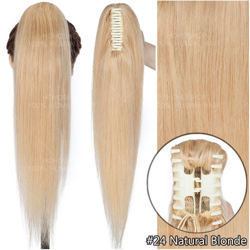 THICK 100% Remy Human Hair Claw Ponytail Wrap Clip In Extensions Balayage Braid - Picture 19 of 32