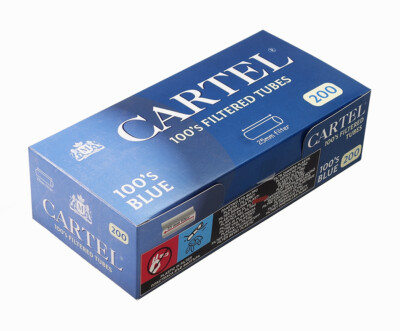 25 Boxen CARTEL Filterhülsen 100 mm BLUE, extra-lang mit extra-langem Filter