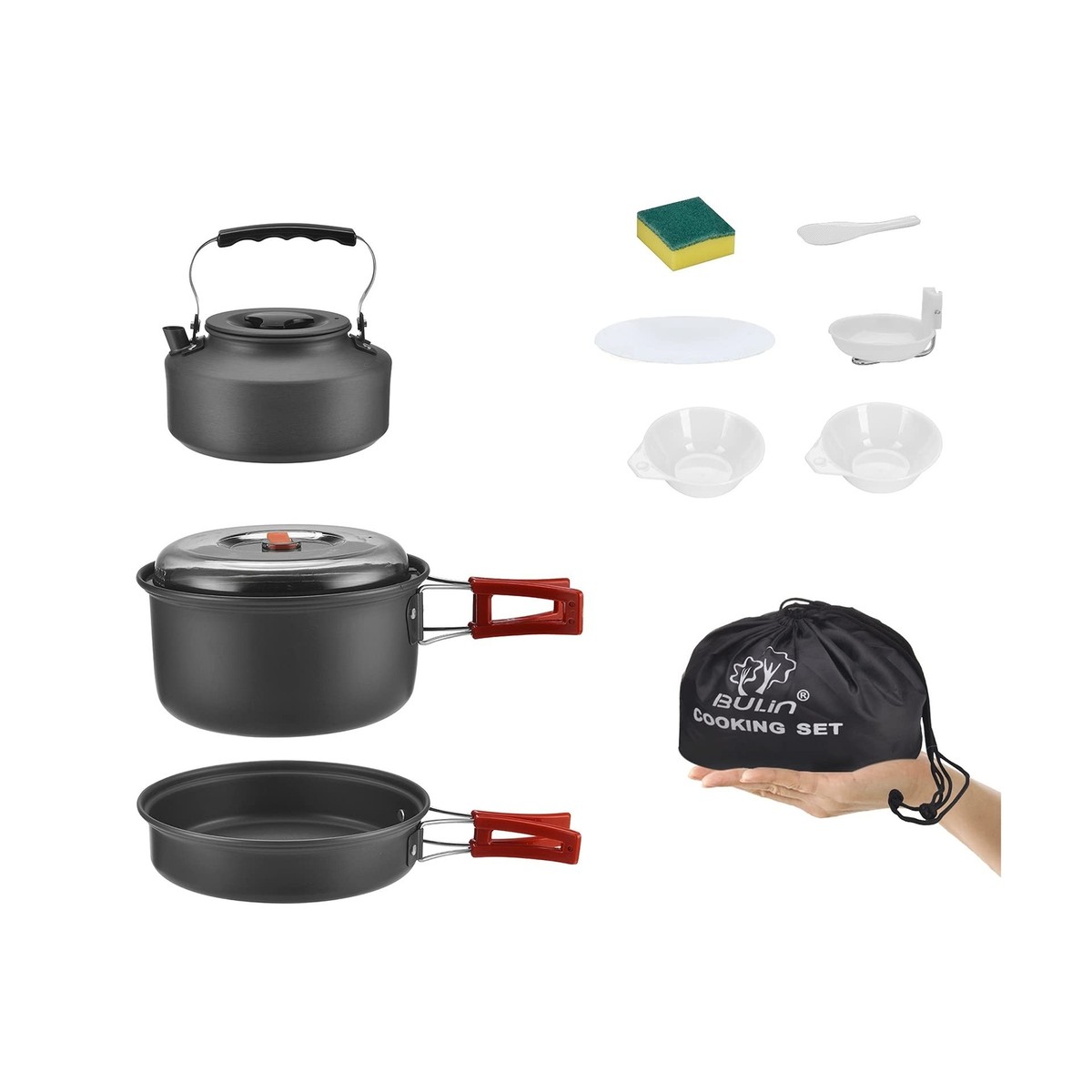 Bulin Camping Cookware Mess Kit, Backpack Portable Campfire
