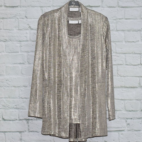 Susan Graver Foil Print Cardigan and 