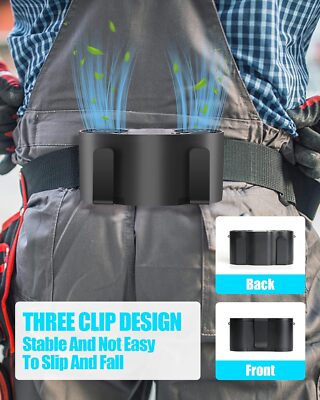 Portable Waist Clip on Fan 2 Port 4 Speeds Waist Fan Neck Fan for