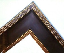 3.5" Black with Gold Picture Frame Wedding Gallery PLEIN AIR frames4art M108DG