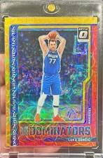 2023-24 Optic Luka Doncic Elite Dominators Red Gold Scope Prizm /99 Card #11