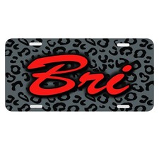 Black Cheetah Spots Red Monogrammed License Plate Car Tag Leopard Print Black Cheetah Spots Red Monogrammed License Plate Car Tag Leopard Print