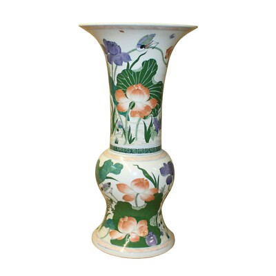 Chinese Handmade Porcelain Flower Tall Widemouth Art Vase cs4881S Chinese Handmade Porcelain Flower Tall Widemouth Art Vase cs4881S