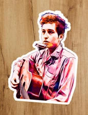 Bob Dylan Guitar Fan Art Young Psychedelic Premium Quality Sticker 2x3 in