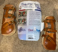 NEW CLASSIC EQUINE FOAM LINED BUCKLE OPEN FRONT JUMP BOOTS MEDIUM