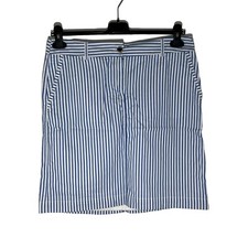 Talbots Womens Size 10 Skirt Blue White Stripe Pockets Fully Lined Cotton Preppy