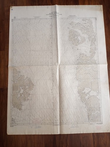 ORIGINAL ANTIQUE MAP TERRITORY NAUTICAL CHART Davis Strait Disko Island Canada