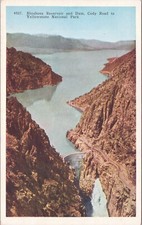 Shoshone Canyon And Dam Cody Road Yellowstone National Park Vtg Postcard CP335