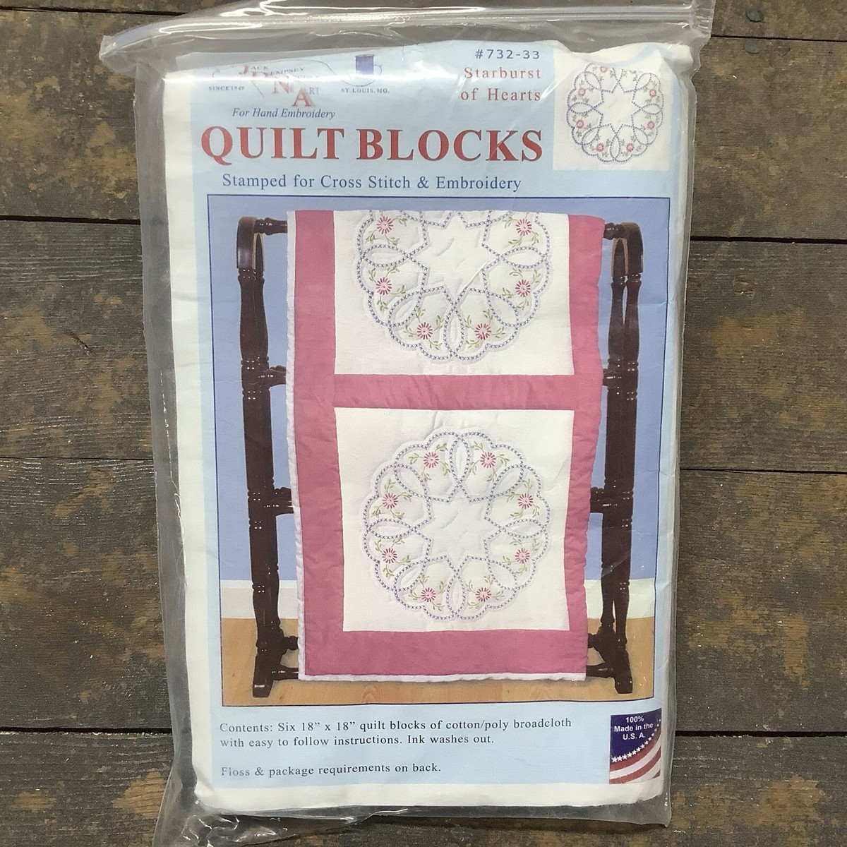 JDNA Quilt Blocks Stamped For Cross Stitch & Embroidery