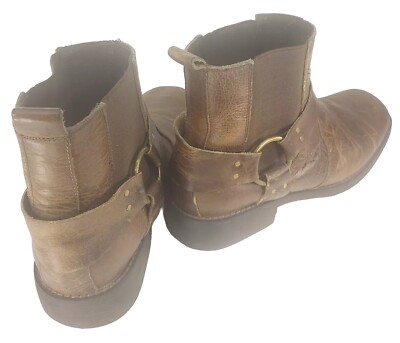 BED STU Brown Leather Fairbanks Harness Chelsea Ankle Boots  display picture 3