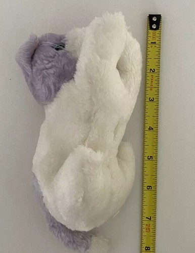 7” Kitty Kitten Plush Purple White Cat Stuffed Animal Soft Toy - Picture 5 of 6