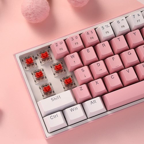 Redragon K617 RGB Mechanische Gaming-Tastatur mit 61 Tasten Pink/Weiß - Bild 6 von 10