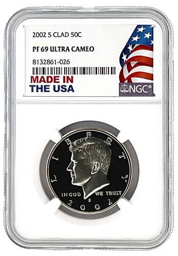 2002 S Kennedy Clad Half Dollar NGC PF69 Ultra Cameo Made In USA Holder