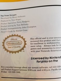 three stooges nes Manual Only