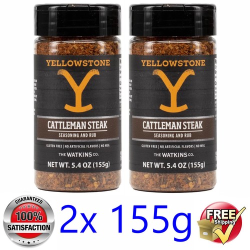 2x YELLOWSTONE Cattleman Steak Seasoning & Rub Gluten Free 2x 155g