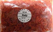 1/2 Pound Bulk 9mm Old Orange Venetian Bugle Beads African Trade V214 Vintage