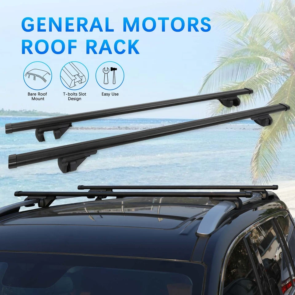 Portaequipajes barras transversales de techo negro 53" para Mercedes-Benz ML350 GL350 Foto 3 de 4