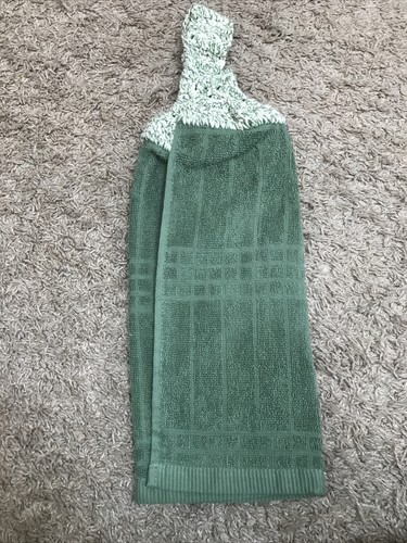 “Green Peppermint” Homemade Crochet Top Kitchen Towel ONLY ONE - Picture 3 of 3