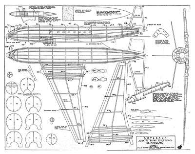 Skyleada D.H. COMET Planenset Freiflug Jetex 50 Modell 20'' Spannweite