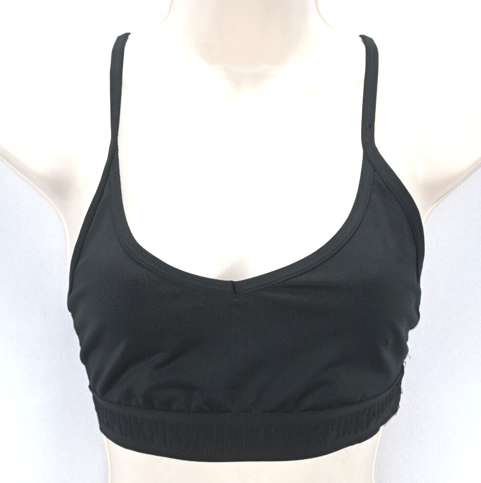 PINK Victoria's Secret Ultimate black sports bra size L RN# 54867