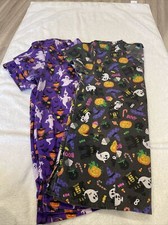 2pc halloween scrub top small