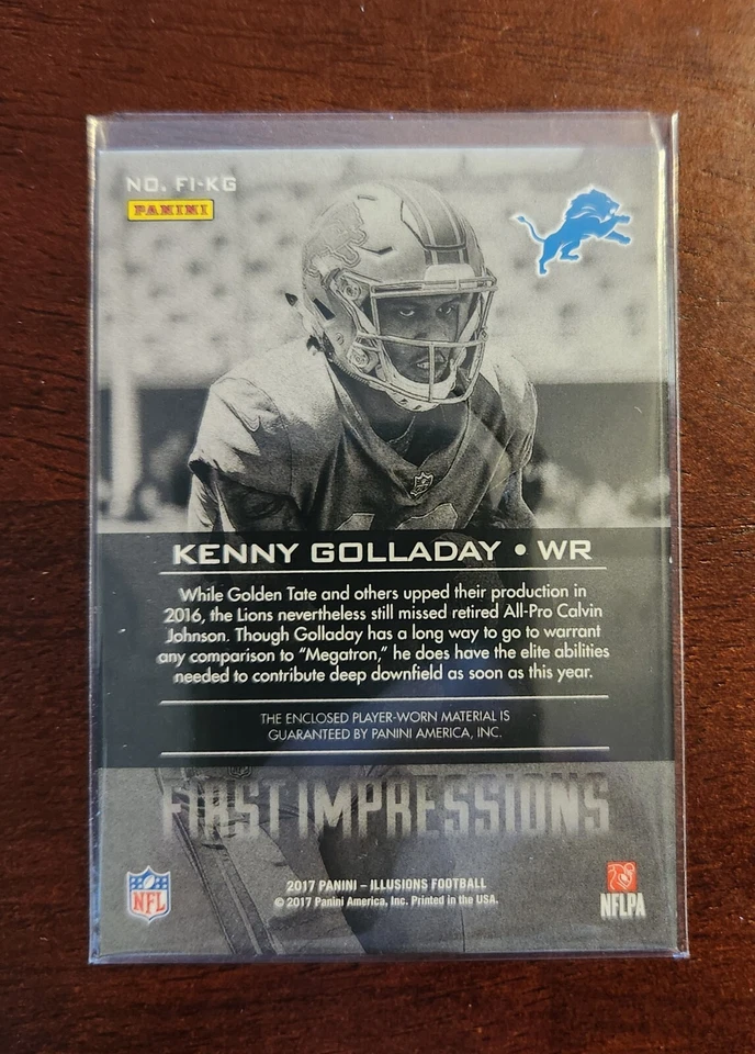 2017 Illusions Kenny Golladay First Impressions Jersey Rookie RC Detroit Lions - Image 2 of 2