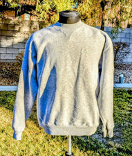 VTG Fila Men's Medium Heather Gray Shadow Logo Pullover Classic Sweatshirt EUC
