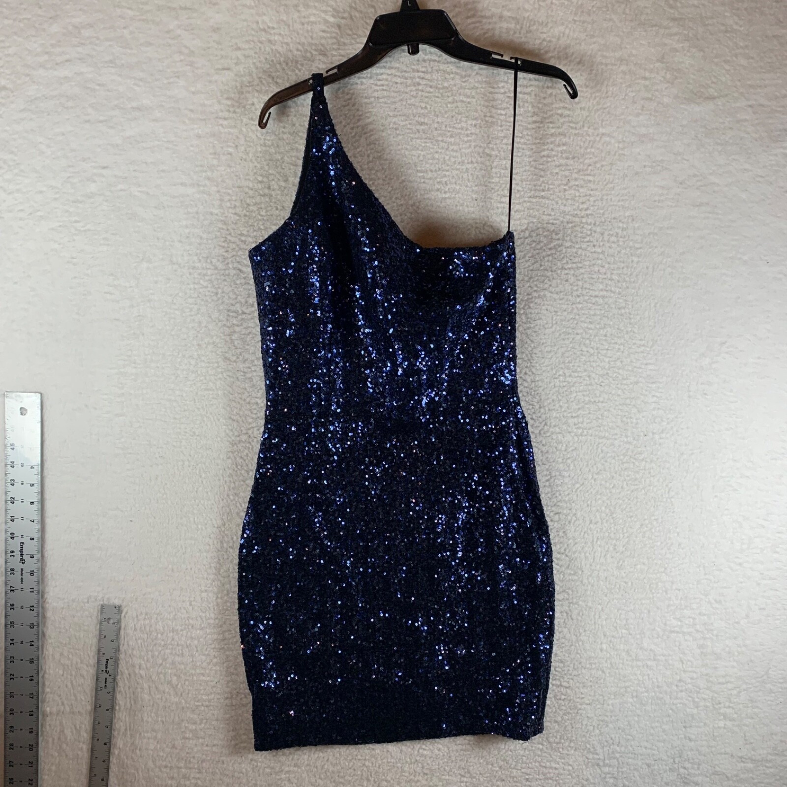 Dress The Population Women's Sequin One-Shoulder Bodycon Short Dress Size XL