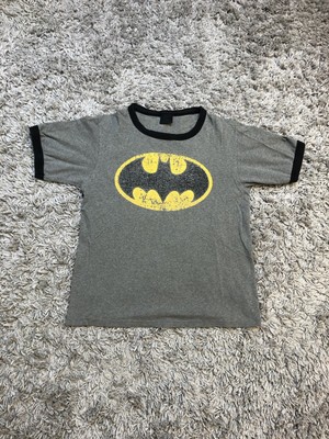 VINTAGE 90s 80s Batman Ringer T Shirt Gray Mends Adult Tee Single 