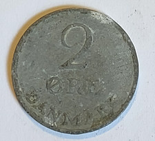 1967 Vintage Denmark  2ø Two Øre King Frederik IX Standard Circulation Coin 