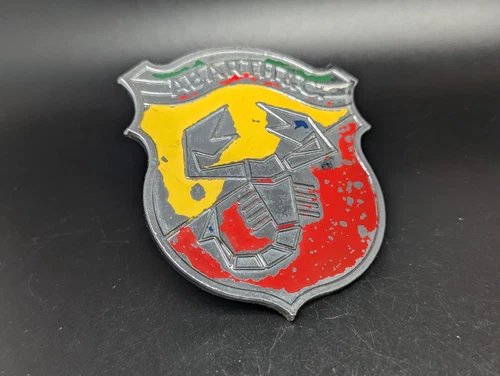 FIAT ABARTH & C. ENAMELLED LOGO ACRONYM EMBLEM FRIEZE CREST WRITTEN BADGE PLATE