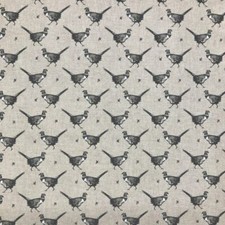 Cotton Rich Linen Look Fabric Vintage Pheasants Bird Game Upholstery
