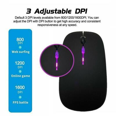 2.4GHz Wireless Bluetooth Optical Mouse Rechargeable RGB Mice