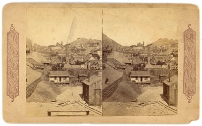 NEVADA SV - Gold Hill Mining Town - Continent Stereo Co 1880s RARE!