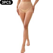2/3 PCS Women Semi Opaque Solid Color Pantyhose High Waist Footed Stockings