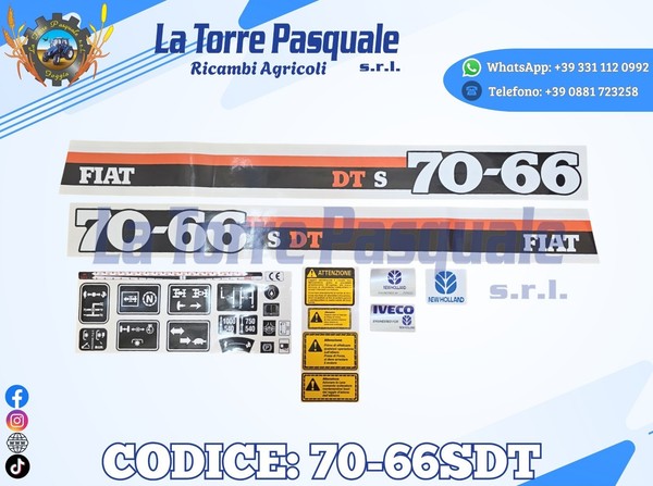 Aufkleber Decal Traktor Fiat 70-66S DT-image