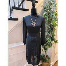 Vintage Lady Carol Petites Vintage Sheer Dress Women's Size 10 Black