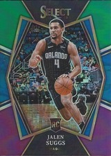 Jalen Suggs 2021-22 Panini Select Prizms Green Blue Purple Rookie Card