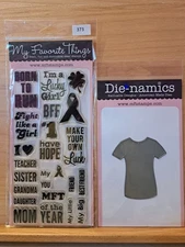 373 My Favorite Things GIRLY GRAPHIC TEE Stamp & Die Set RETIRED