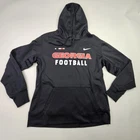 NIKE Georgia Bulldogs Football Hoodie Men L Black Therma-Fit Pullover Sweatshirt